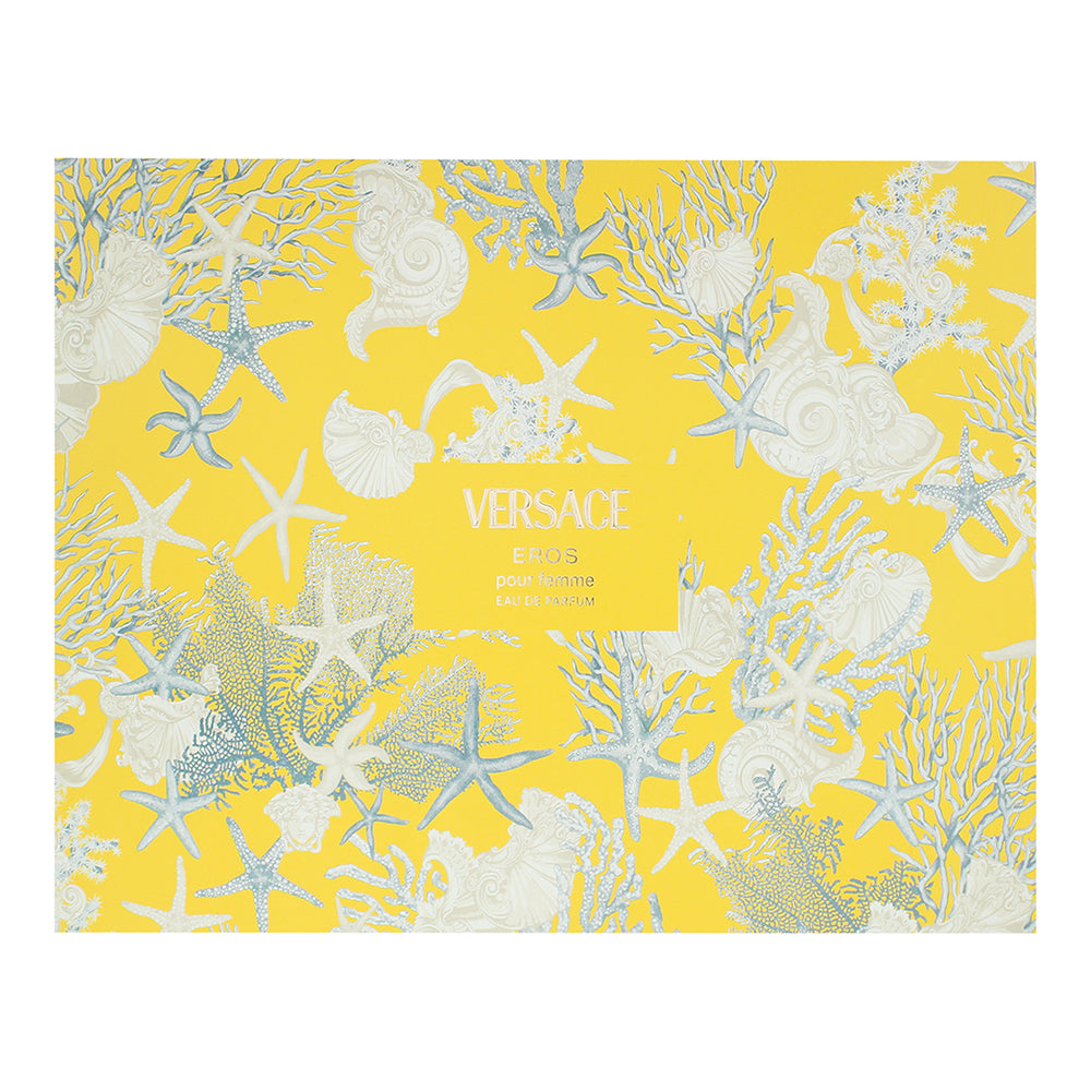 Versace Eros Pour Femme 4 Piece Gift Set: Eau de Parfum 100ml - Eau de Parfum 5m - Box