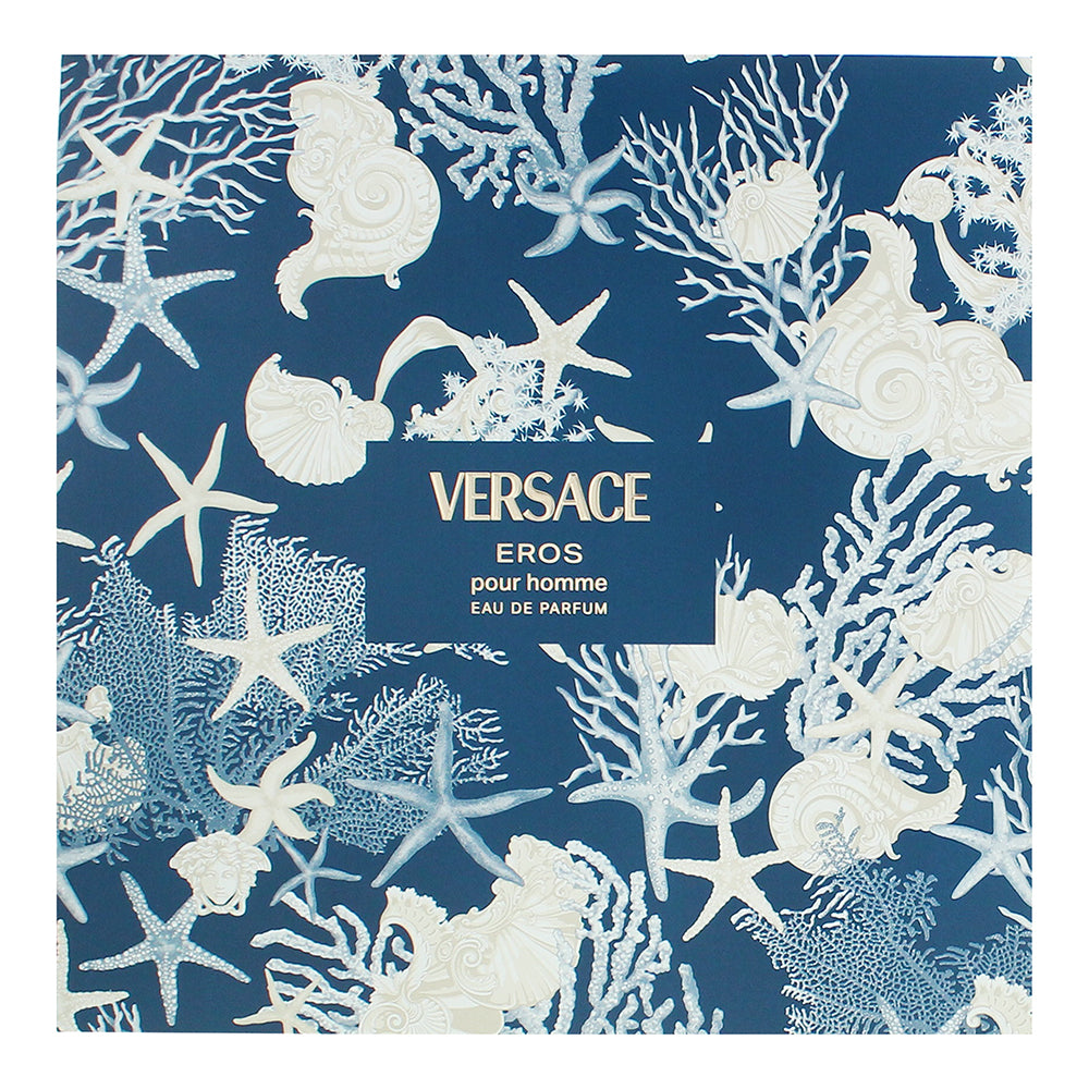 Versace Eros Pour Homme 3 Piece Gift Set: Eau de Parfum 100ml - Eau de Parfum 5m - Box
