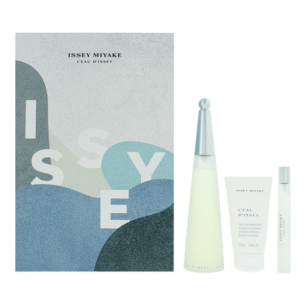 Issey Miyake L'eau D'issey 3 Piece Gift Set: Eau de Toilette 100ml - Eau de Toil