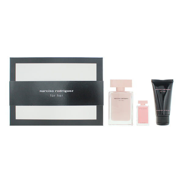 Narciso Rodriguez For Her 3 Piece Gift Set: Eau de Parfum 50ml - Eau de Parfum 7