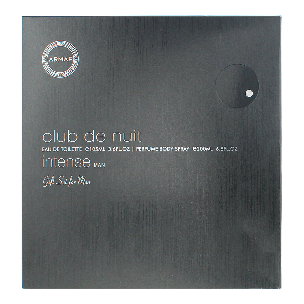 Armaf Club De Nuit Intense 2 Piece Gift Set: Eau de Toilette 105ml - Body Spray  - Box
