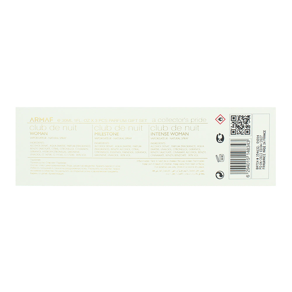 Armaf Club De Nuit 3 Piece Gift Set: Women Eau de Parfum 30ml - Milestone Eau de