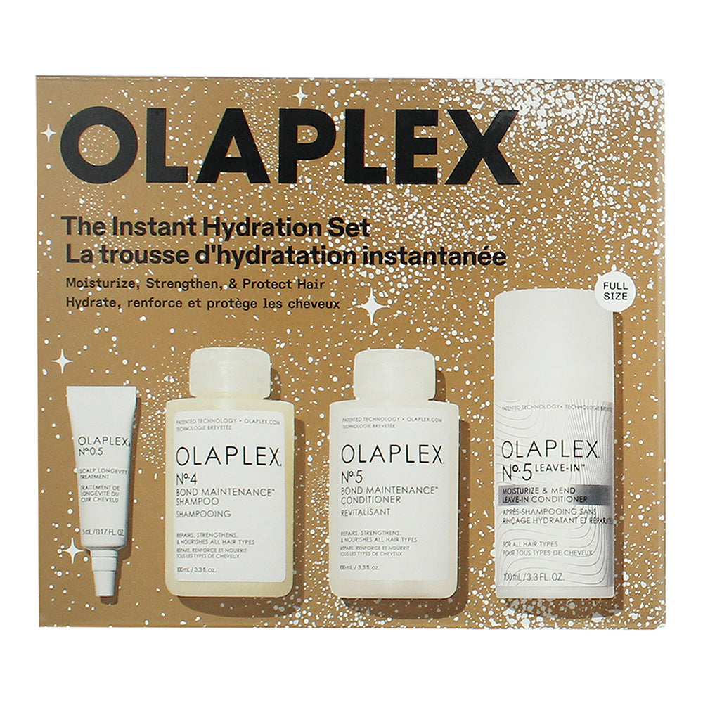 Olaplex Instant Hydration 4 Piece Gift Set: No.4 Shampoo 100ml - No.5 Conditione - Box