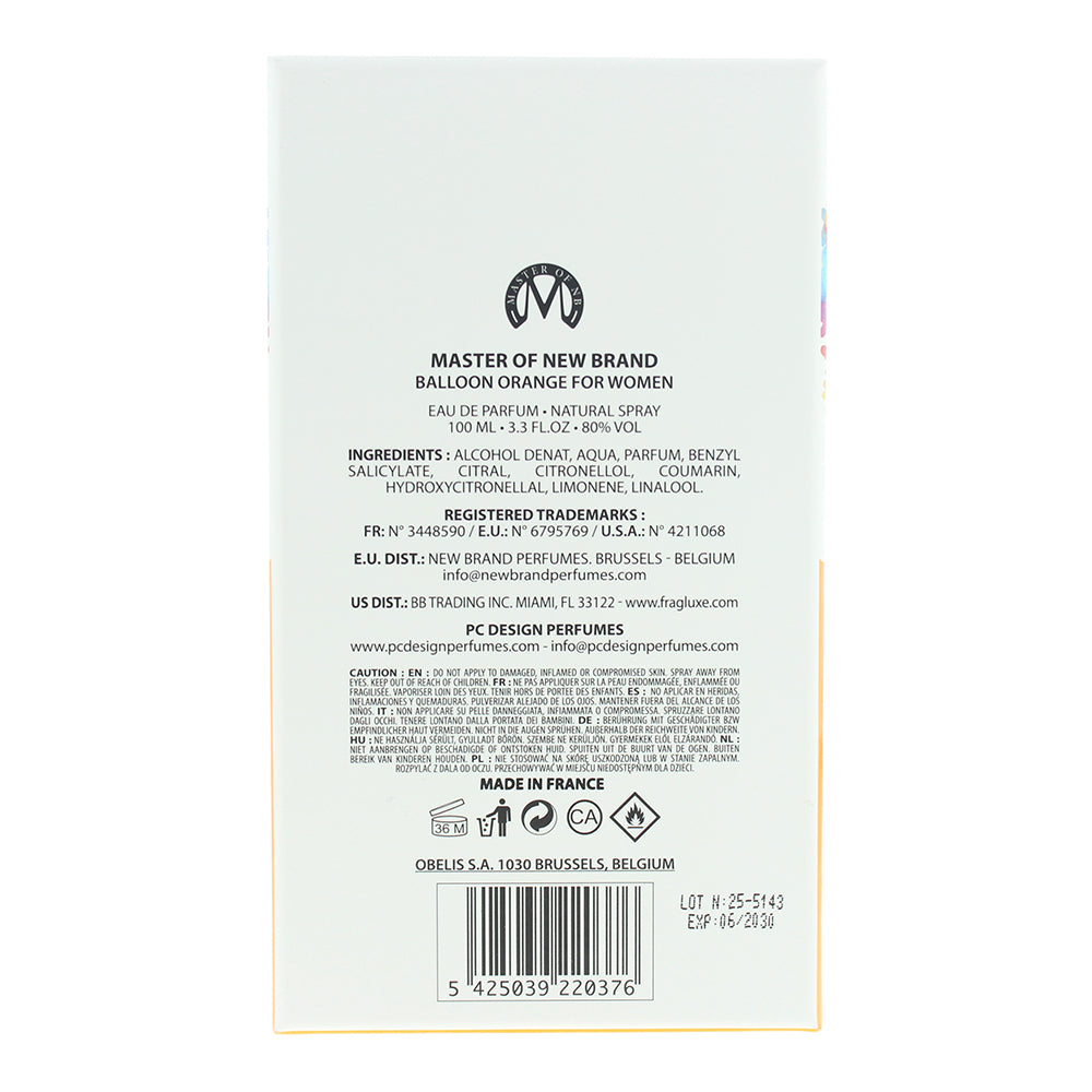 New Brand Orange Balloon Eau de Parfum 100ml - Ingredients
