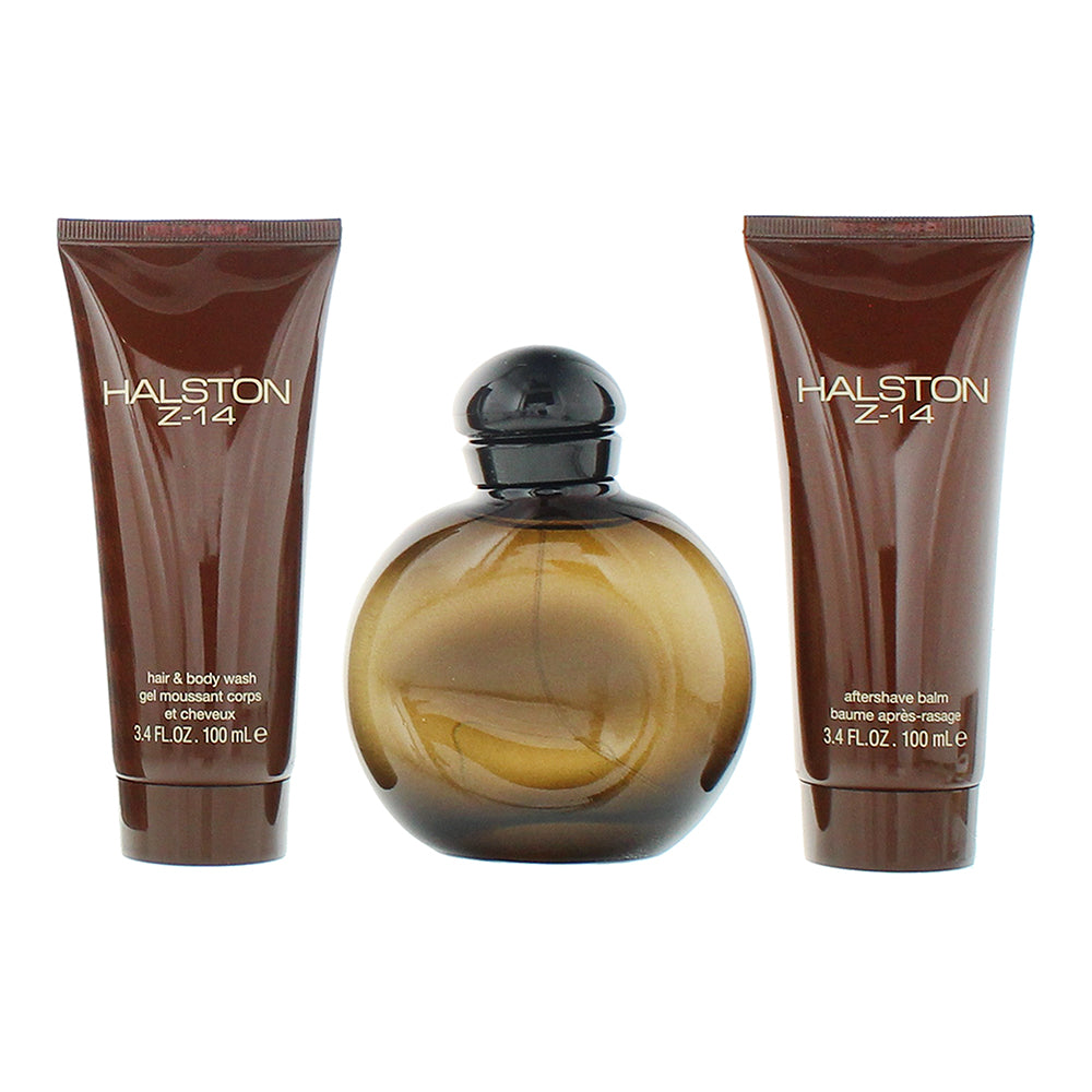 Halston Z-14 3 Pieces Gift Set: EDC 125ml - After Shave Balm 100ml - Hair & Body - Product
