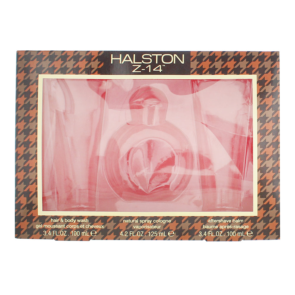 Halston Z-14 3 Pieces Gift Set: EDC 125ml - After Shave Balm 100ml - Hair & Body - Box