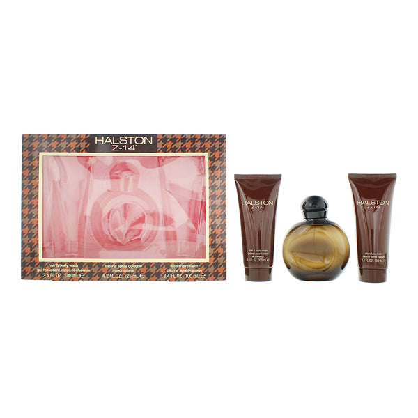 Halston Z-14 3 Pieces Gift Set: EDC 125ml - After Shave Balm 100ml - Hair & Body
