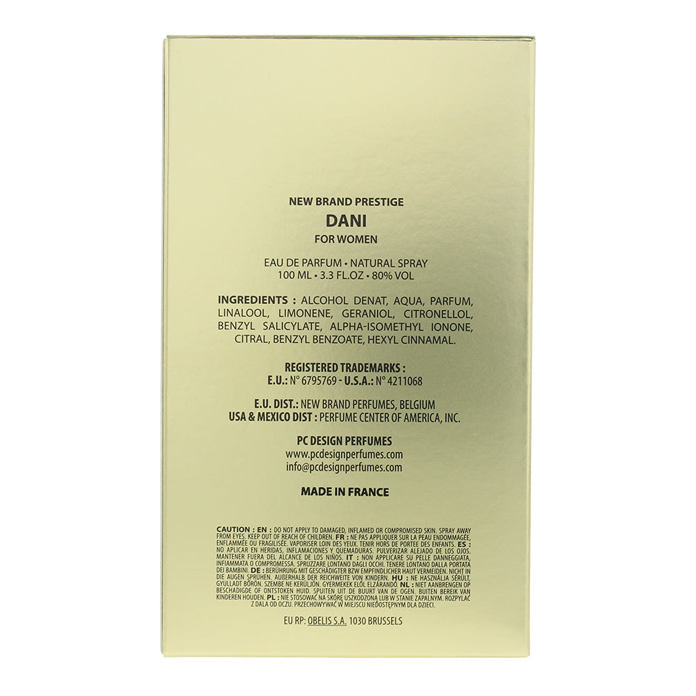 New Brand Prestige Dani For Women Eau de Parfum 100ml - Ingredients
