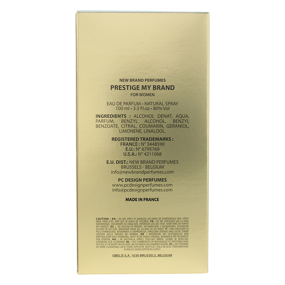New Brand Prestige My Brand For Women Eau de Parfum 100ml - Ingredients