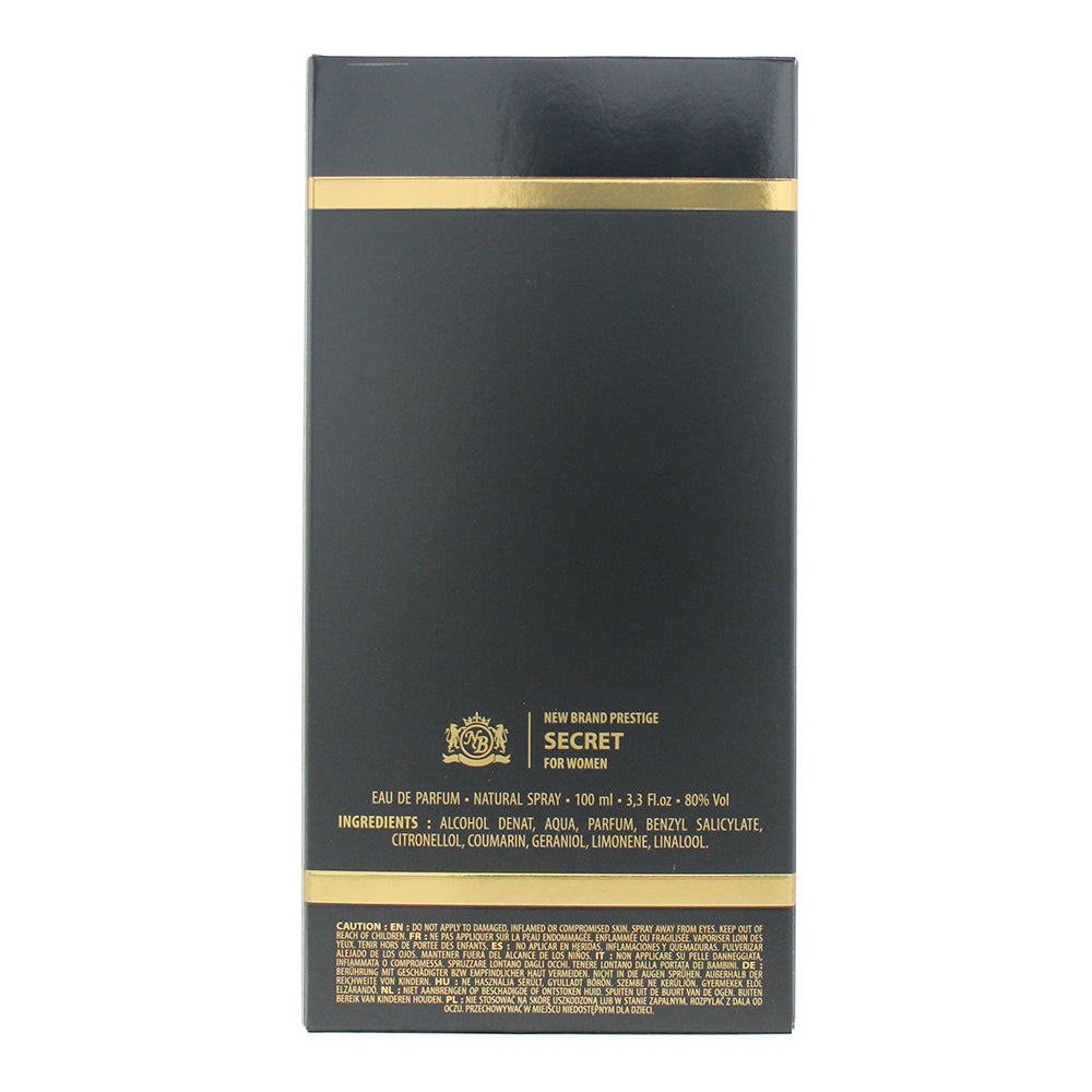 New Brand Prestige Secret For Women Eau de Parfum 100ml - Ingredients