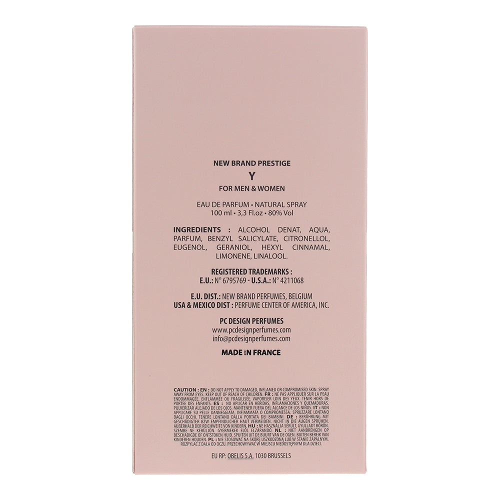 New Brand Prestige Y Eau de Parfum 100ml - Ingredients