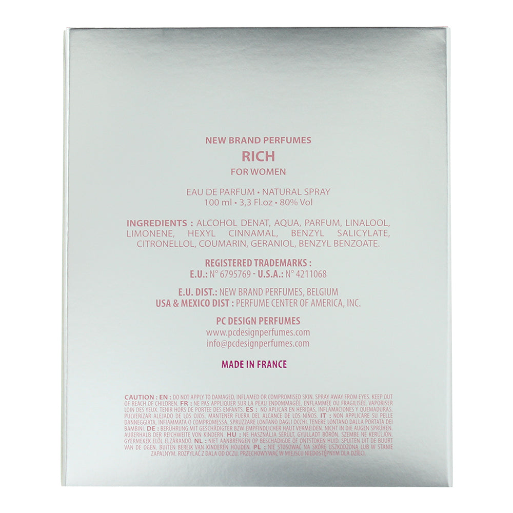New Brand Rich Eau de Parfum 100ml - Ingredients