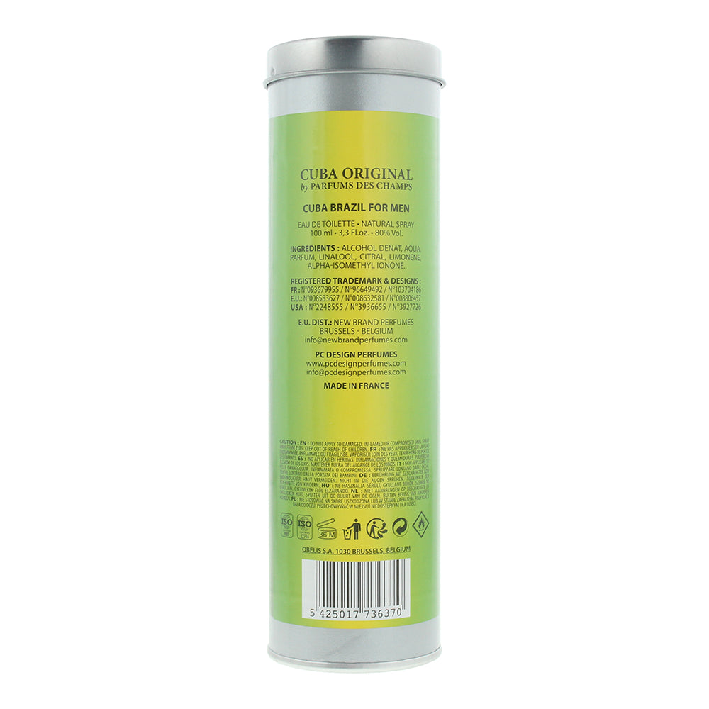Cuba Brazil For Men Eau de Toilette 100ml - Ingredients