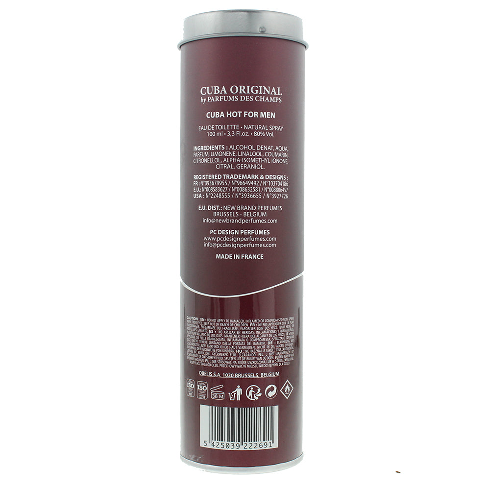 Cuba Hot For Men Eau de Toilette 100ml - Ingredients