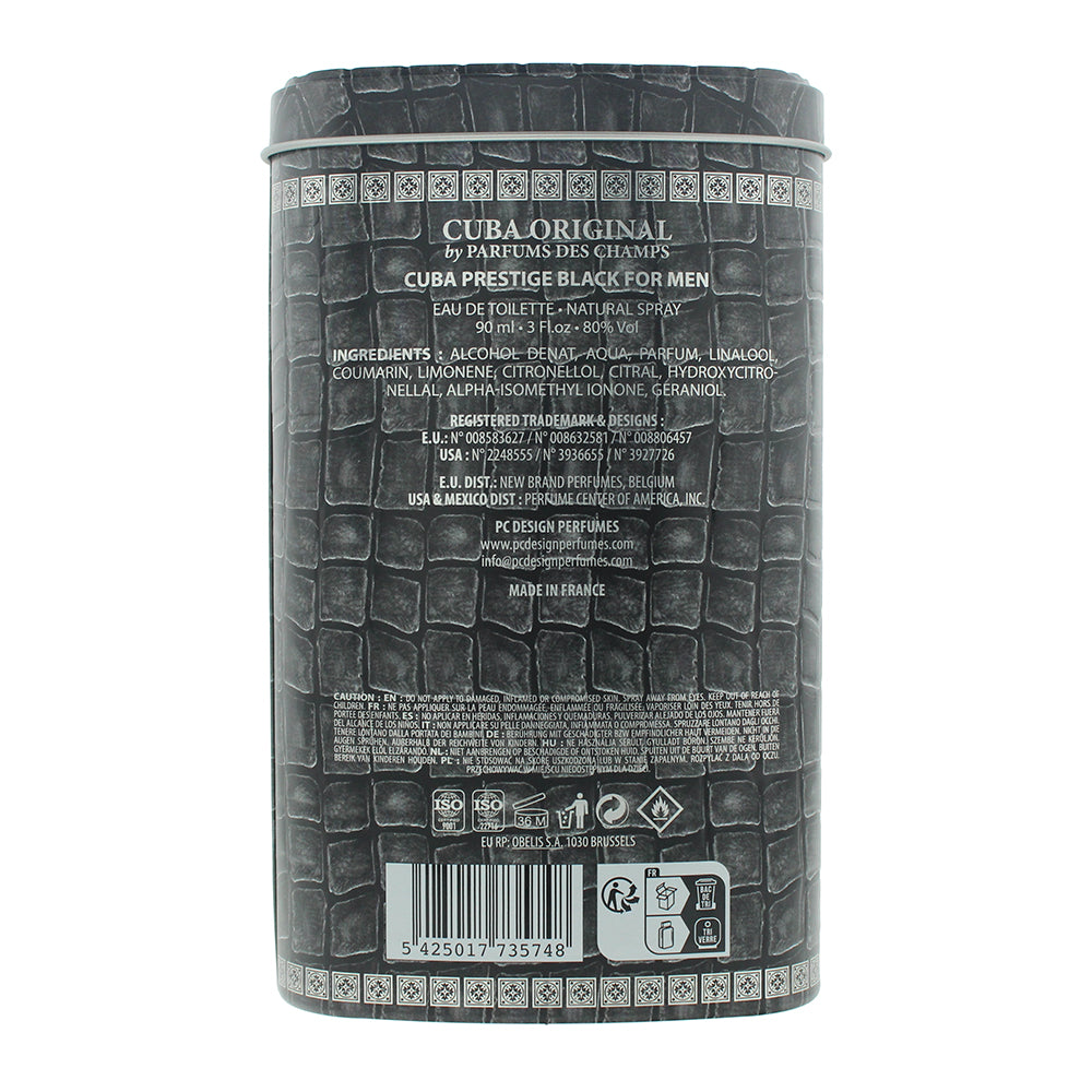 Cuba Prestige Black For Men Eau de Toilette 90ml