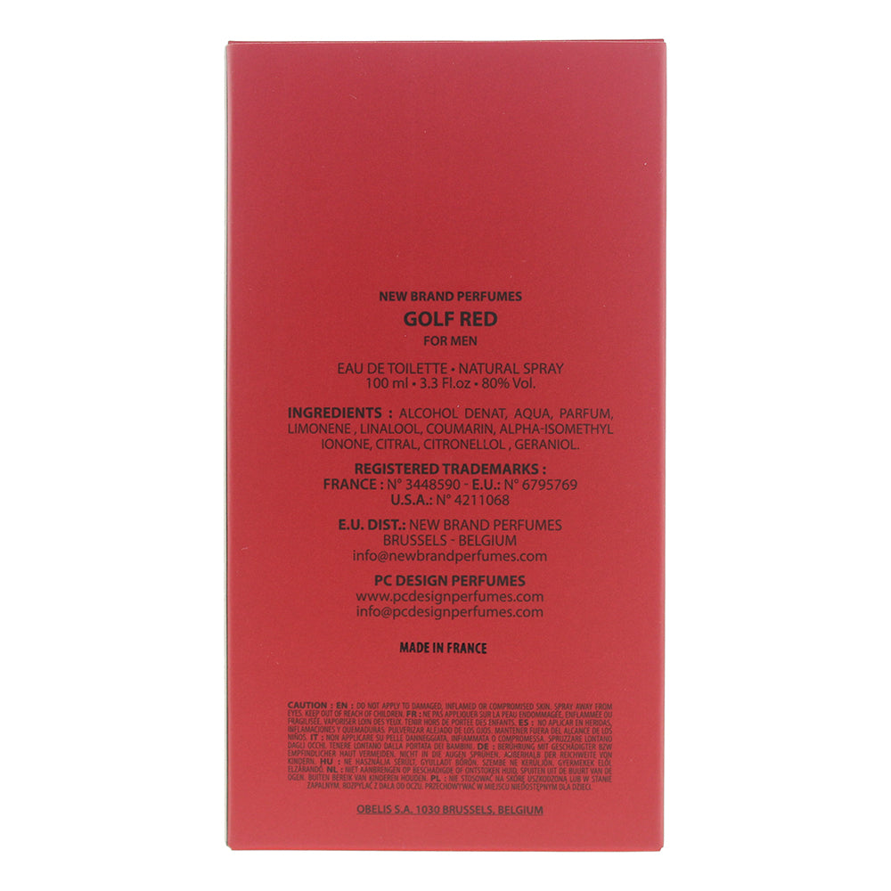 New Brand Golf Red For Men Eau de Toilette 100ml