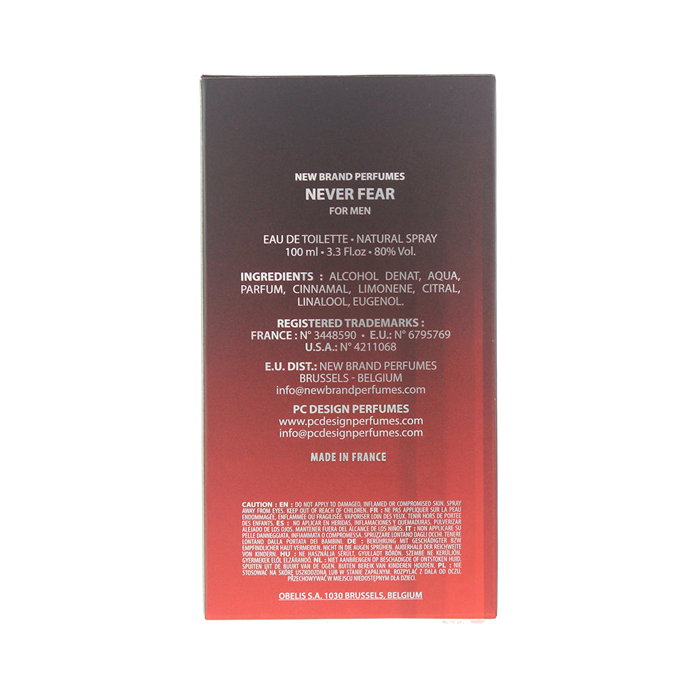 New Brand Never Fear For Men Eau de Toilette 100ml