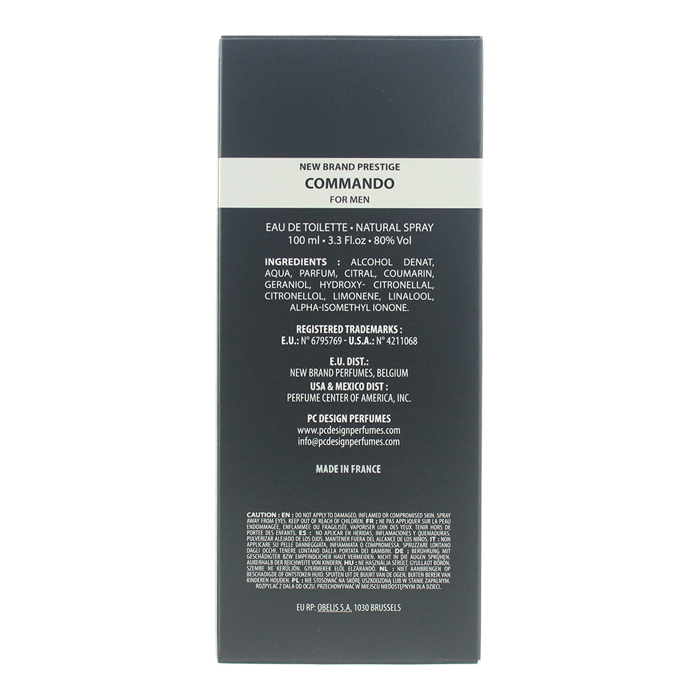 New Brand Prestige Commando For Men Eau de Toilette 100ml - Ingredients