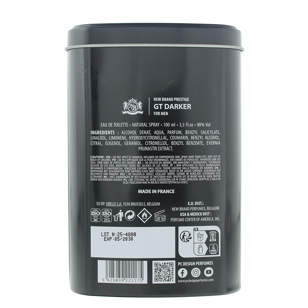 New Brand GT Darker For Men Eau de Toilette 100ml