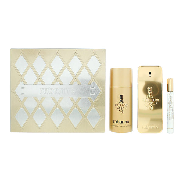Rabanne 1 Million 3 Piece Gift Set: Eau De Toilette 100ml - Eau De Toilette 10ml