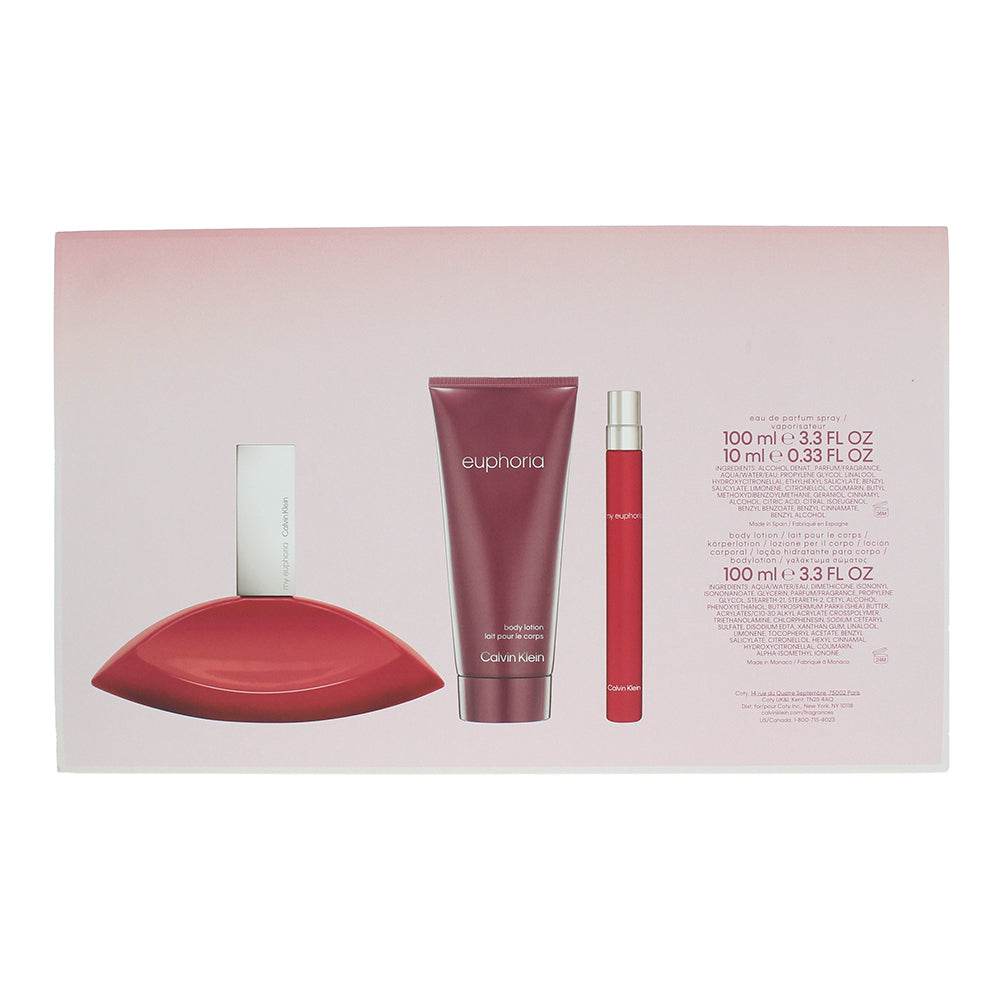Calvin Klein My Euphoria 3 Piece Gift Set: Eau de Parfum 100ml - Eau de Parfum 1