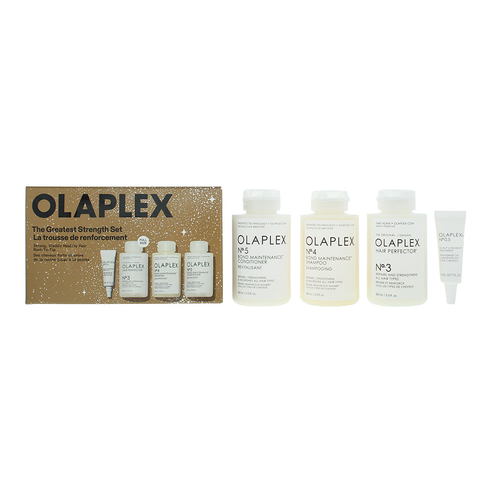 Olaplex The Greatest Strength 4 Piece Gift Set: No.4 Shampoo 100ml - No.5 Condit