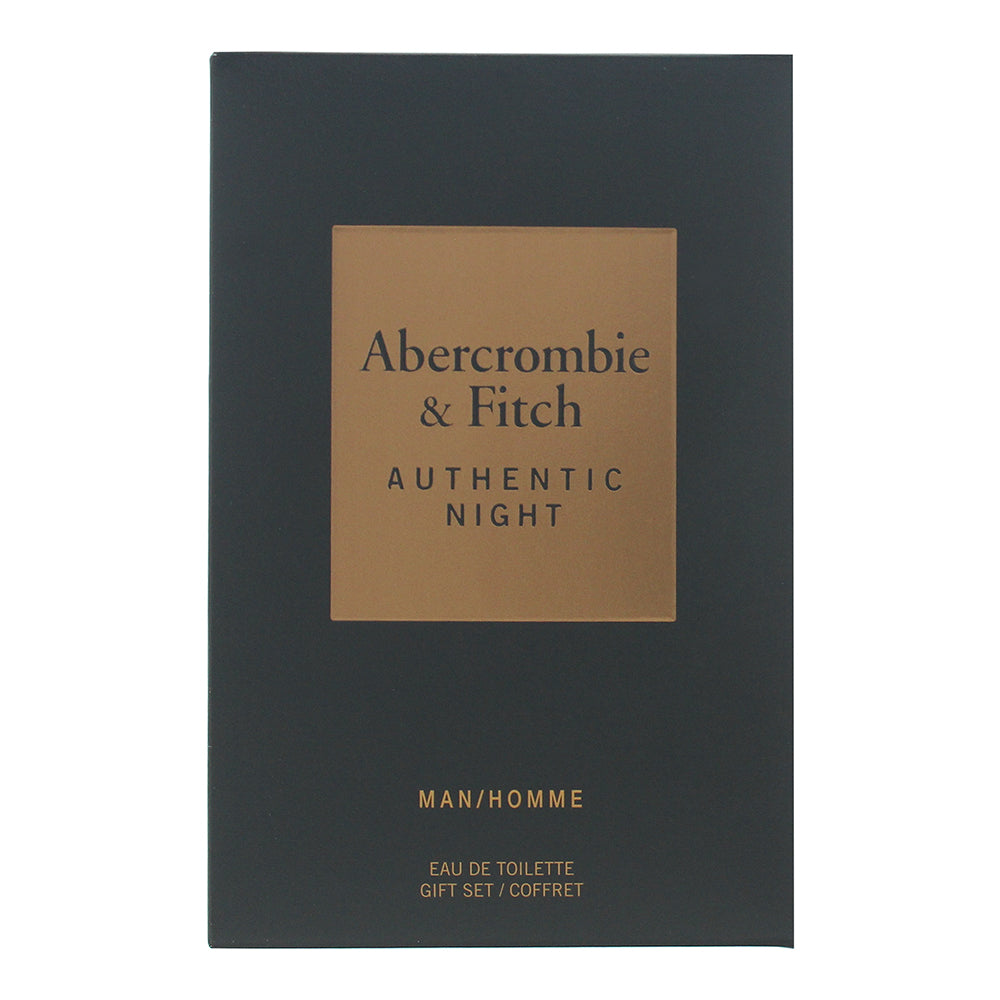 Abercrombie & Fitch Authentic Night Men 2 Piece Gift Set: Eau de Toilette 100ml  - Box