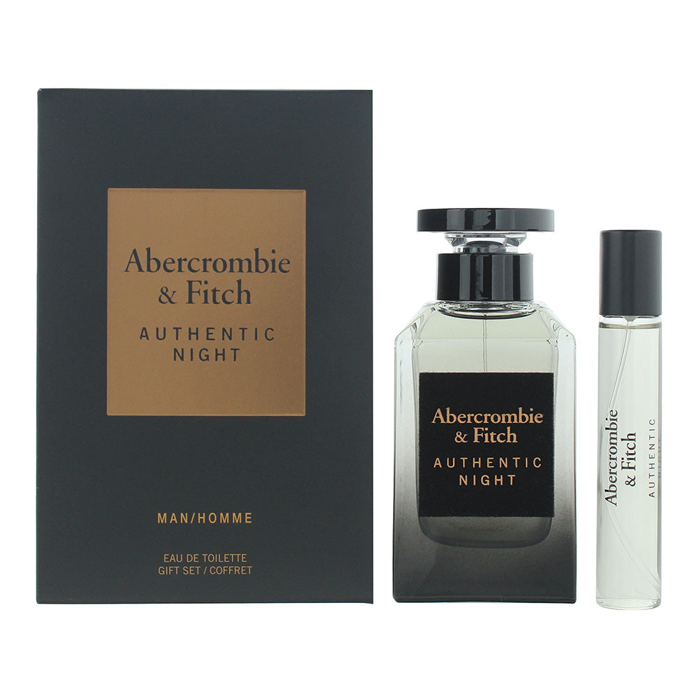 Abercrombie & Fitch Authentic Night Men 2 Piece Gift Set: Eau de Toilette 100ml 