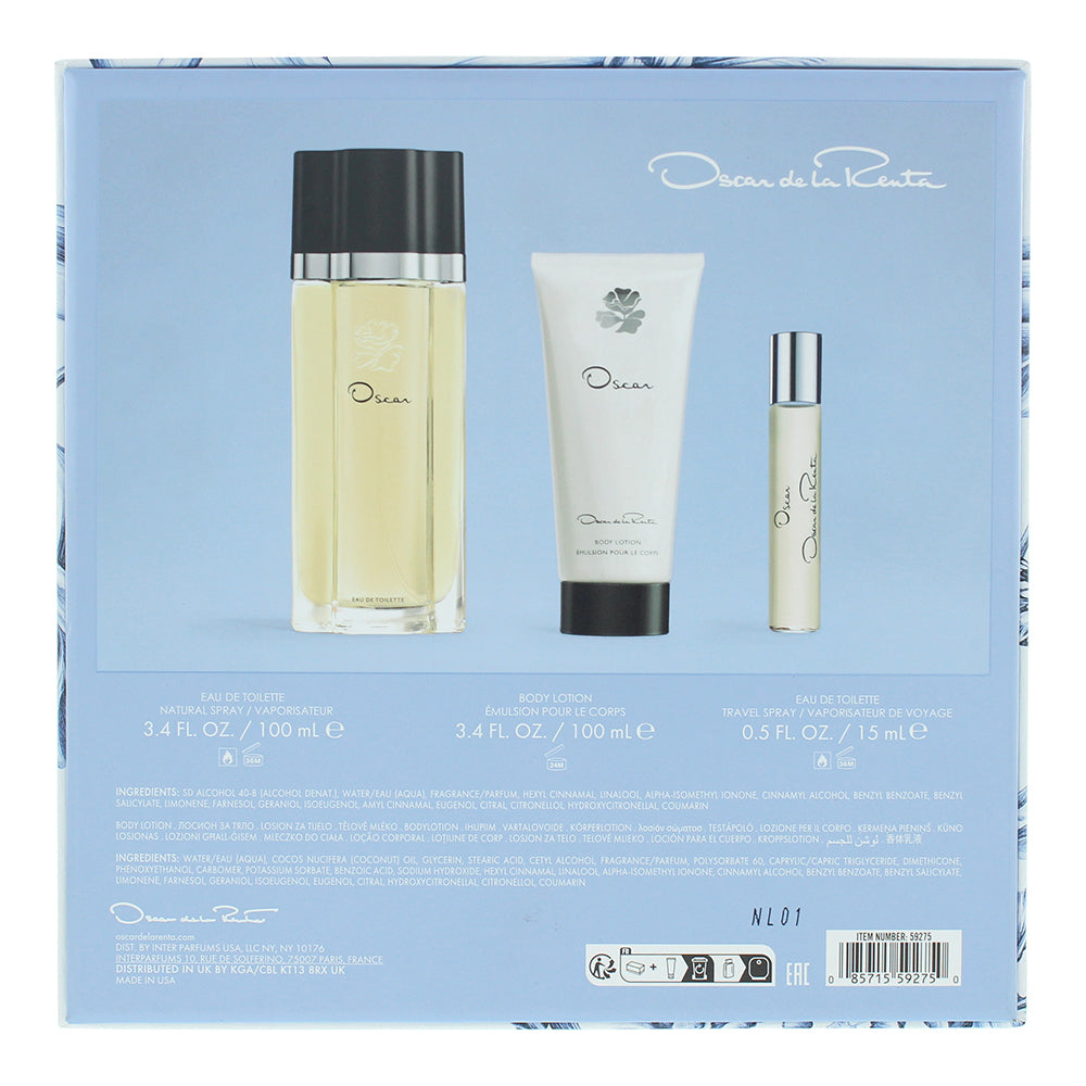 Oscar De La Renta Oscar 3 Piece Gift Set: Eau de Toilette 100ml - Eau de Toilett - Ingredients
