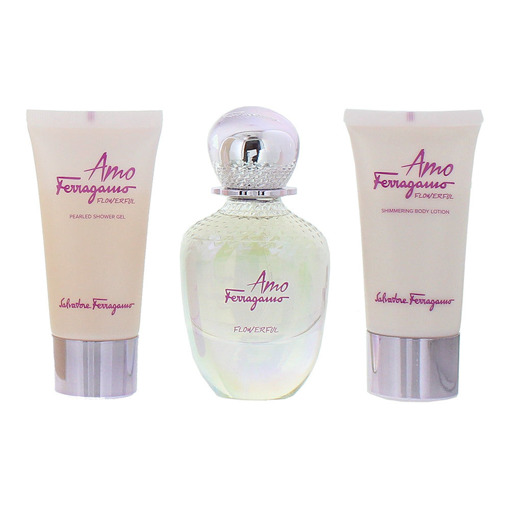 Salvatore Ferragamo Amo Flowerful 3 Piece Gift Set: Eau de Toilette 50ml - Body  - Product