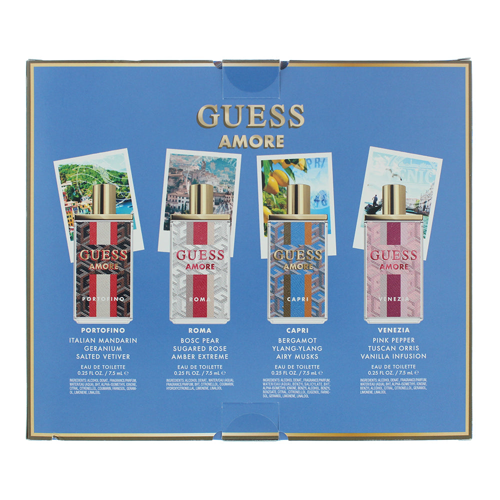 Guess Amore Gift Set: Venezia - Capri - Roma and Portofino Eau de Toilette 4 x 7 - Ingredients