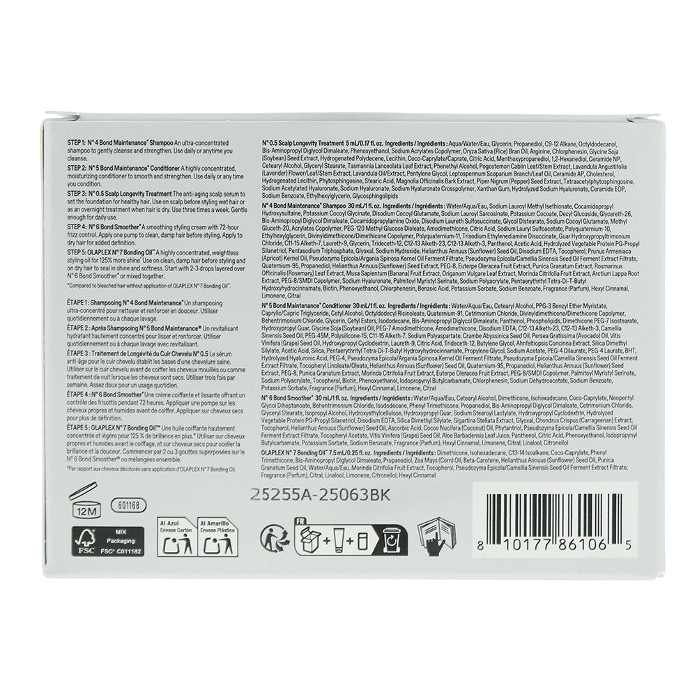 Olaplex 5 Piece Gift Set: No.0.5 Scalp Treatment 5ml - No.4 Shampoo 30ml - No.5