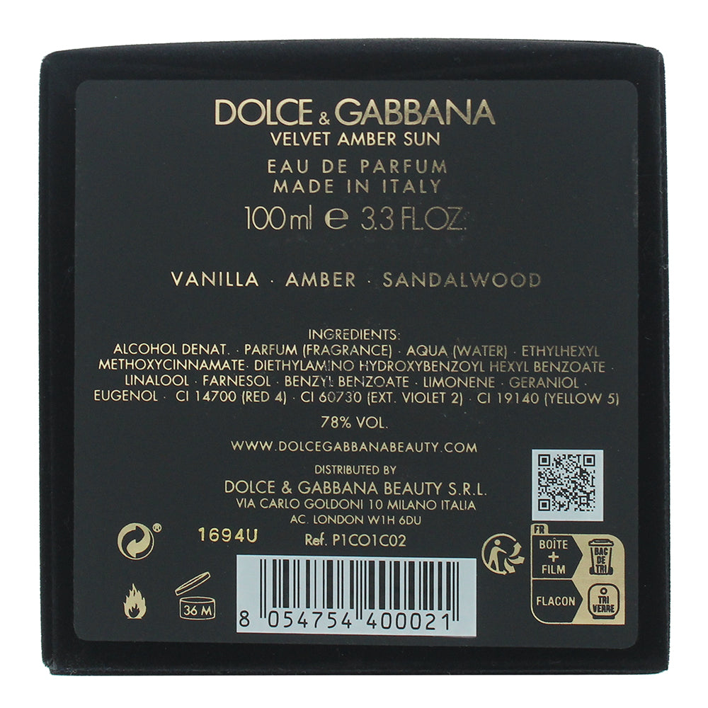 Dolce & Gabbana Velvet Amber Sun Eau de Parfum 100ml