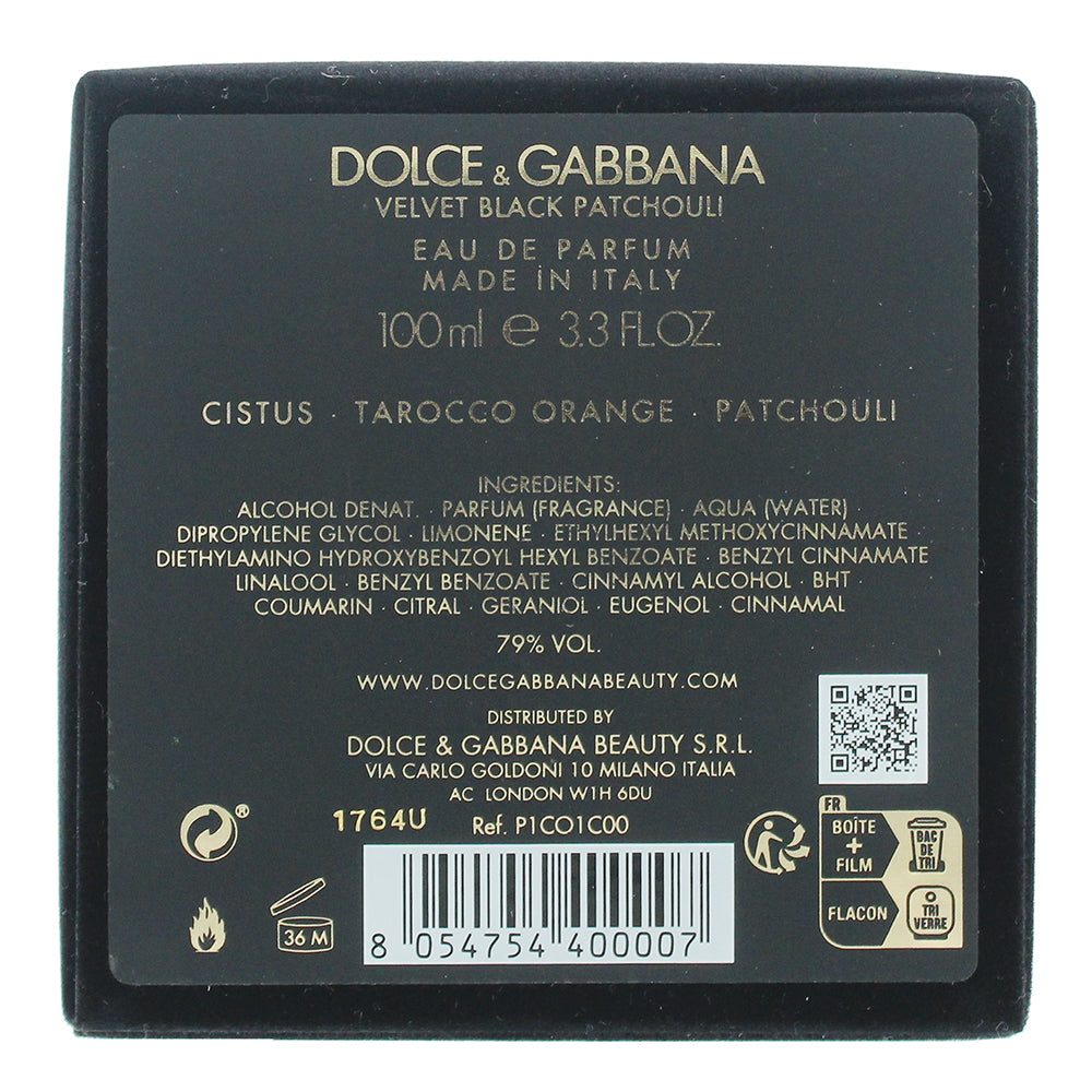 Dolce & Gabbana Velvet Black Patchouli Eau de Parfum 100ml