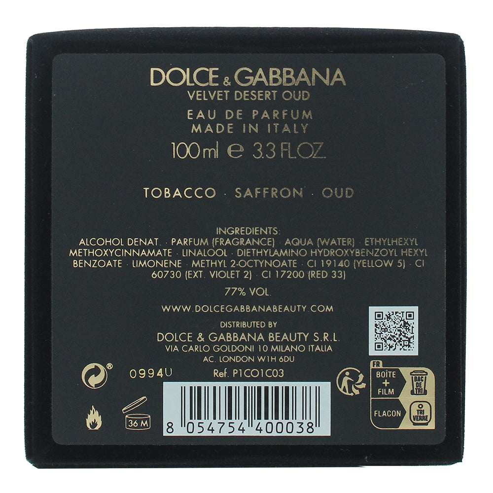 Dolce & Gabbana Velvet Desert Oud Eau de Parfum 100ml