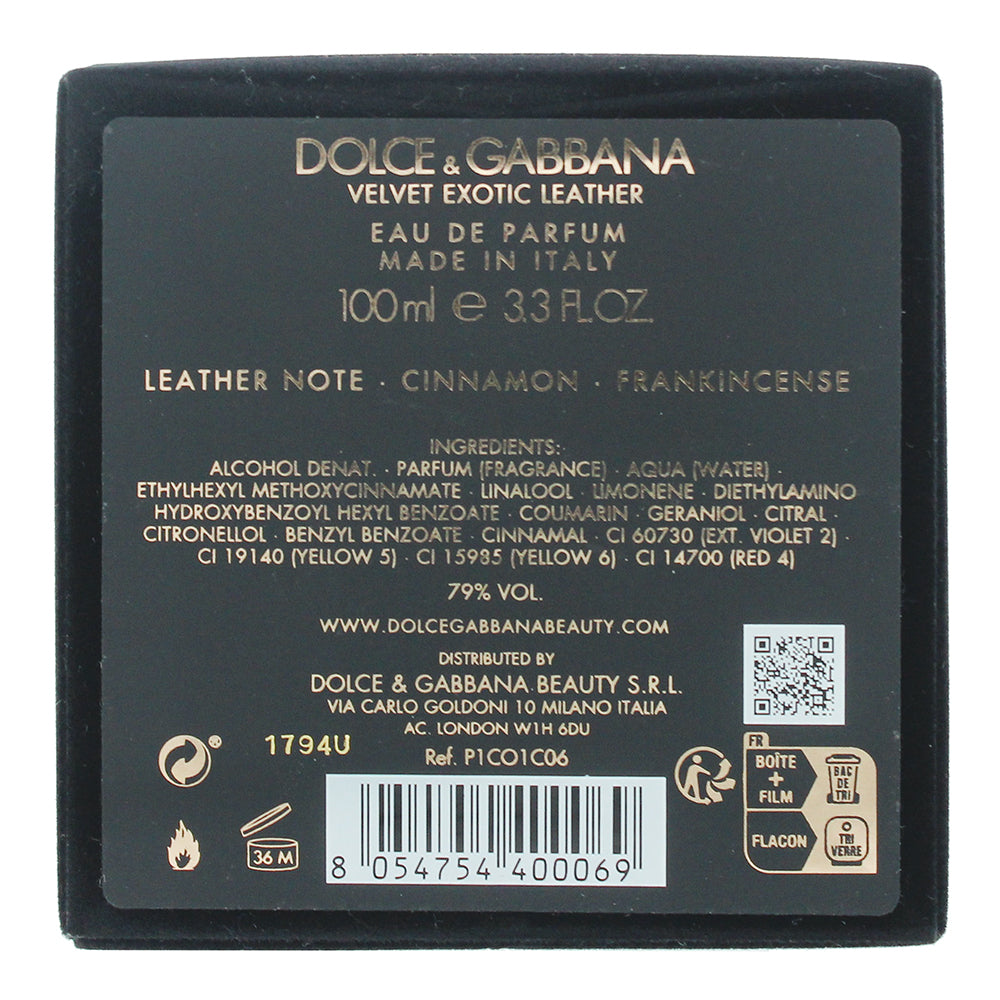 Dolce & Gabbana Velvet Exotic Leather Eau de Parfum 100ml