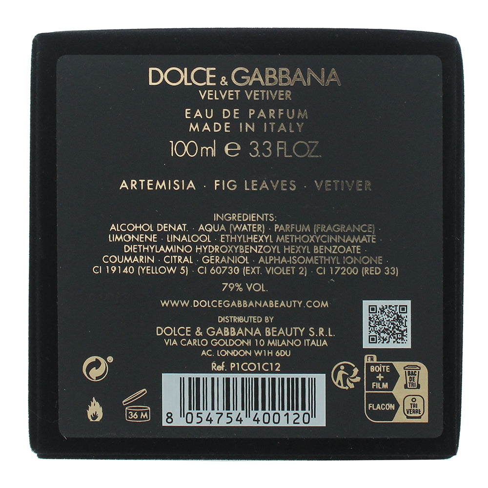 Dolce & Gabbana Velvet Vetiver Eau de Parfum 100ml