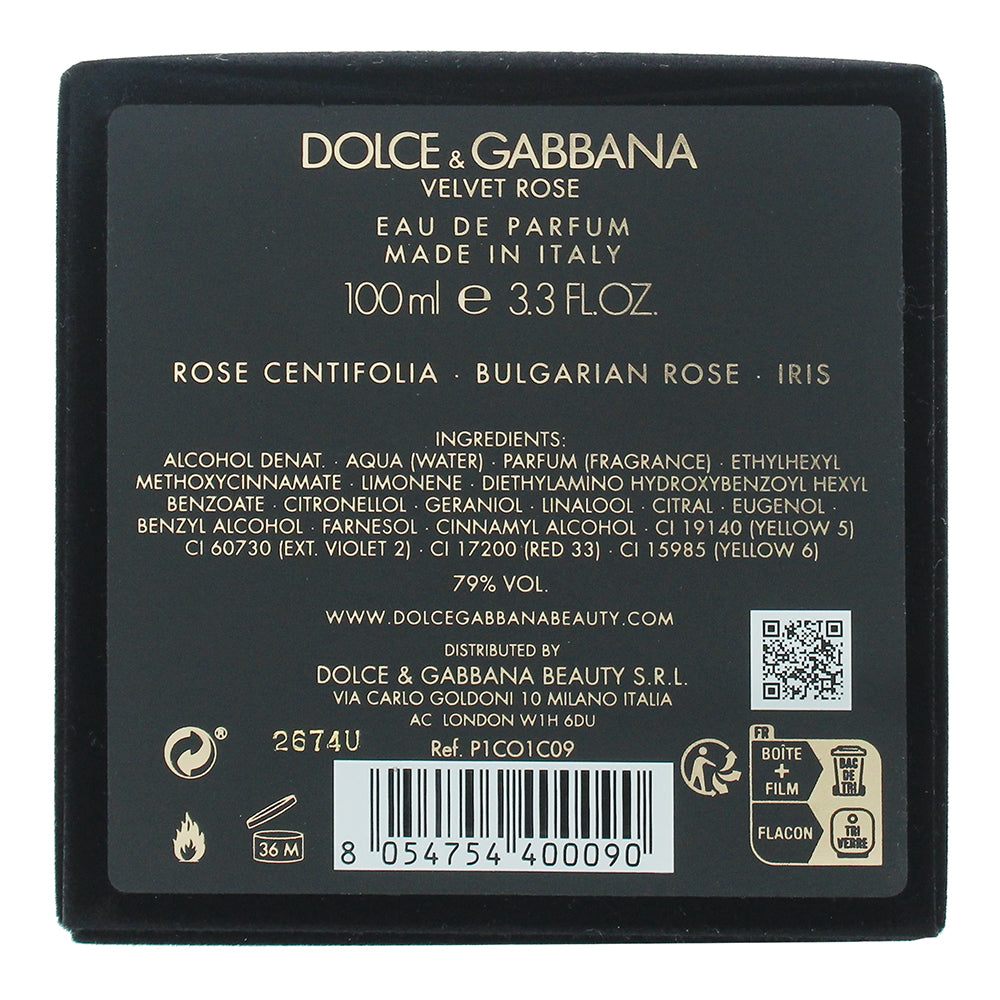 Dolce & Gabbana Velvet Rose Eau de Parfum 100ml