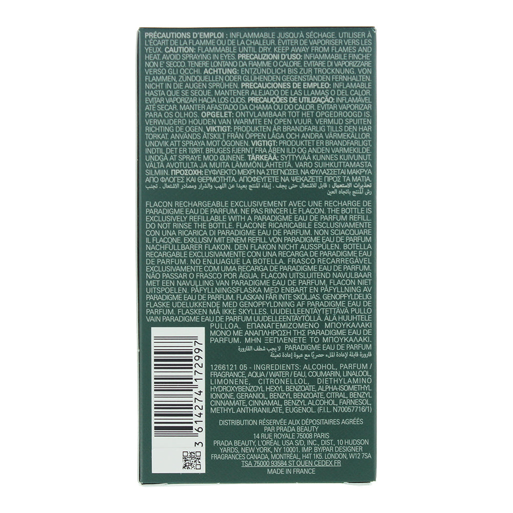 Prada Paradigme Eau de Parfum 100ml - Ingredients