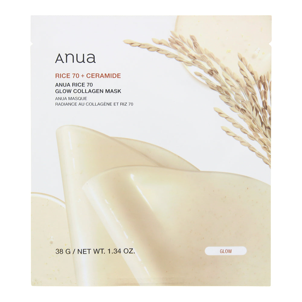 Anua Rice 70 + Ceramide Glow Collagen Mask 38g