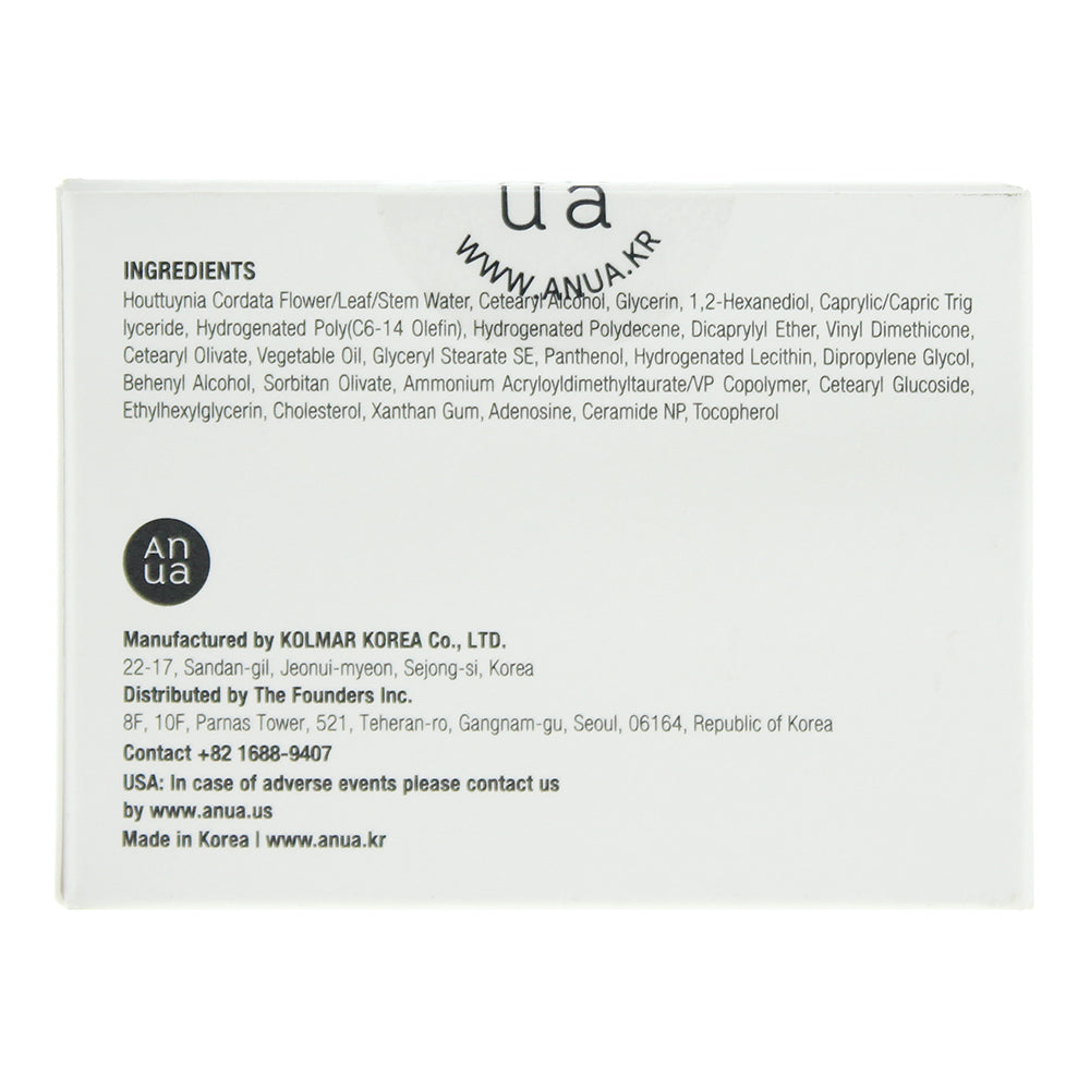 Anua Heartleaf 70% Intense Calming Cream 50ml - Ingredients