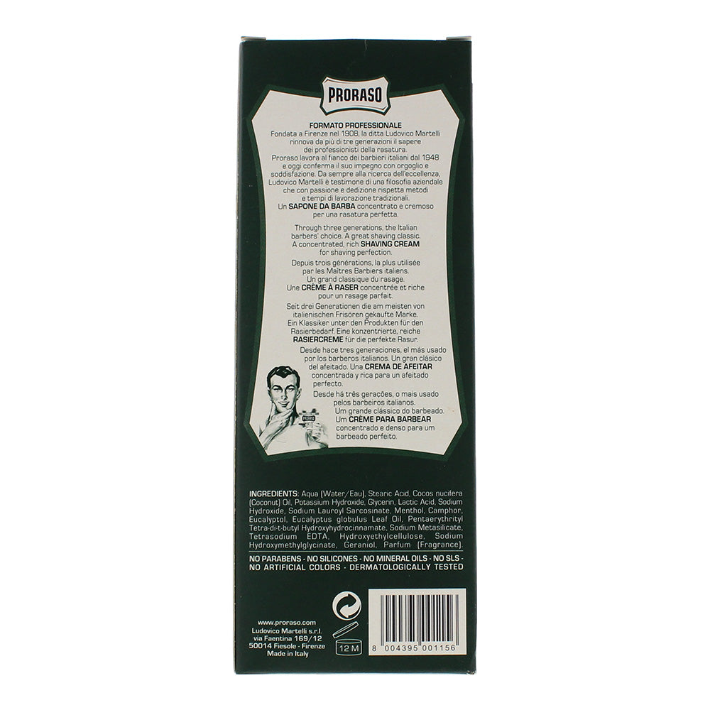Proraso Shaving Cream Refreshing and Toning 500ml - Ingredients