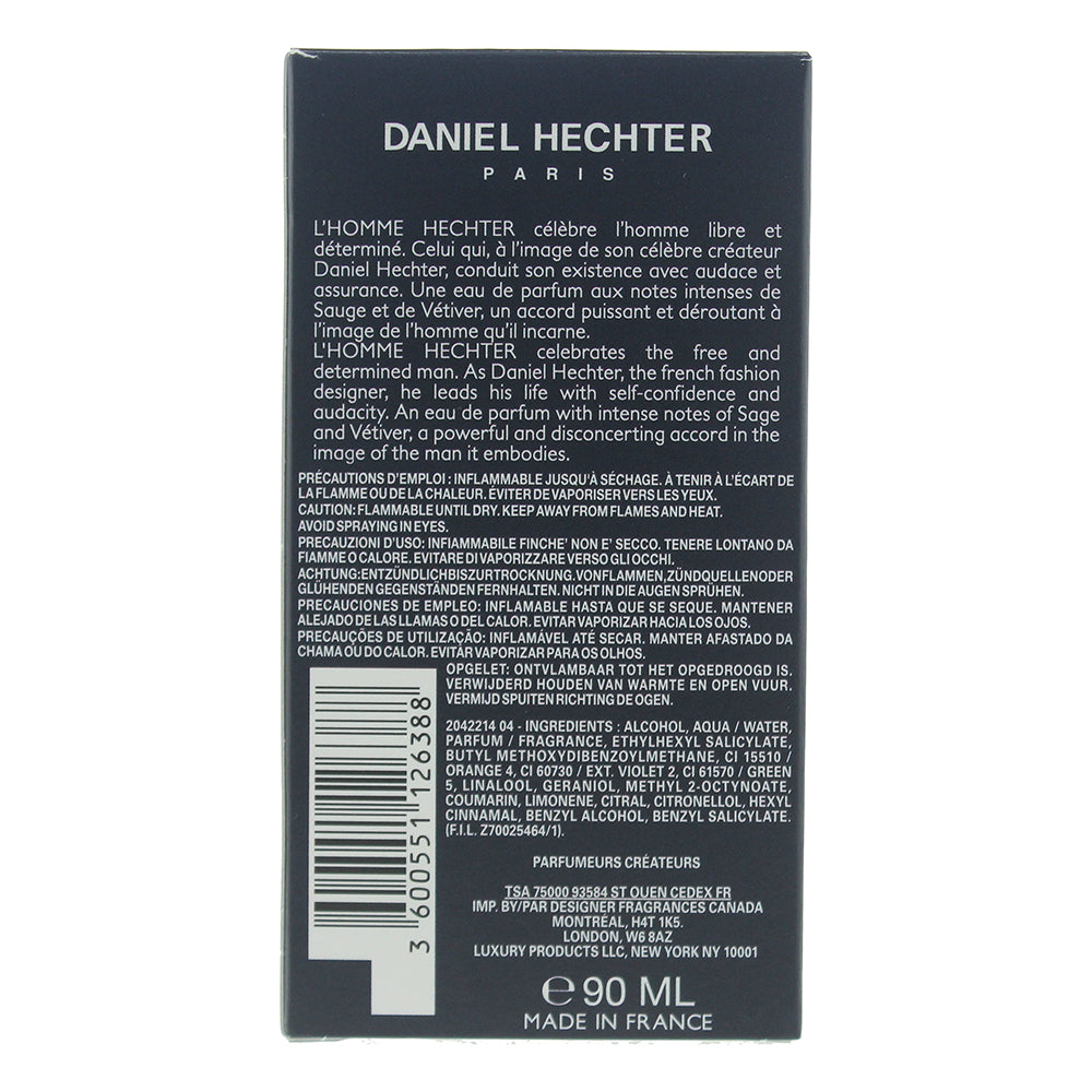 Daniel Hechter L'homme Hetcher Eau de Parfum 90ml - Ingredients
