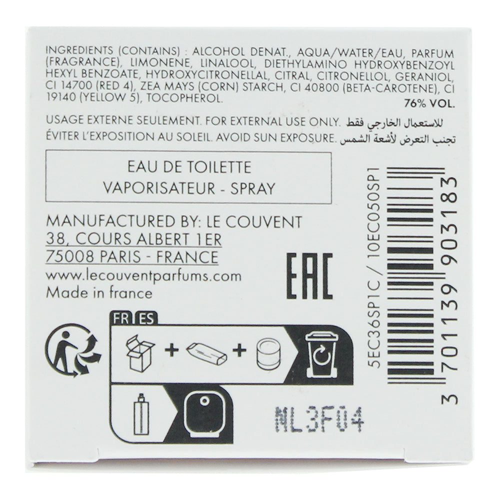 Le Couvent Des Minimes Aqua Majestae Eau de Cologne 50ml - Ingredients
