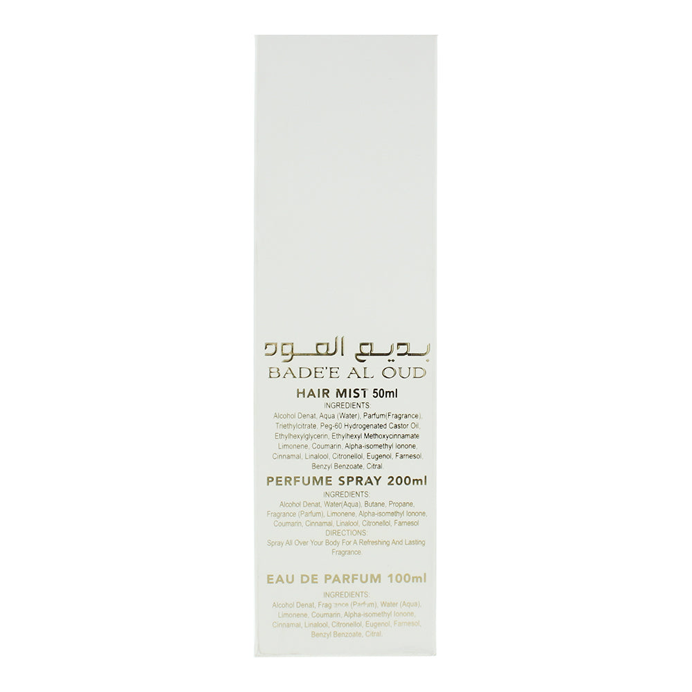 Lattafa Bade'e Al Oud Honor & Glory 3 Piece Gift Set: Eau de Parfum 100ml - Body