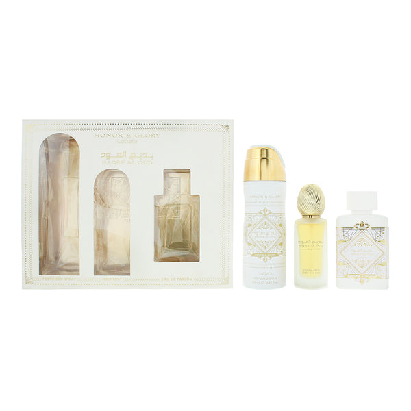 Lattafa Bade'e Al Oud Honor & Glory 3 Piece Gift Set: Eau de Parfum 100ml - Body
