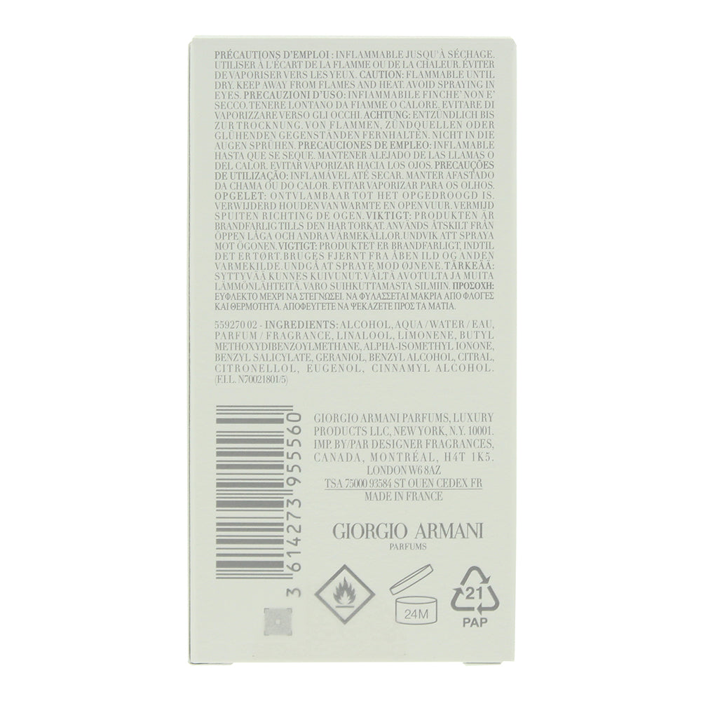 Giorgio Armani Acqua Di Giò Eau de Toilette 30ml - Ingredients
