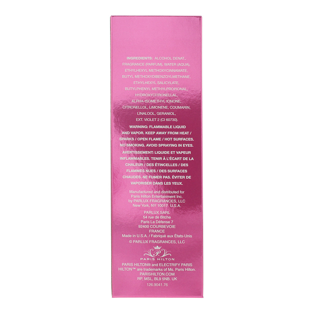 Paris Hilton Electrify Eau de Parfum 100ml - Ingredients