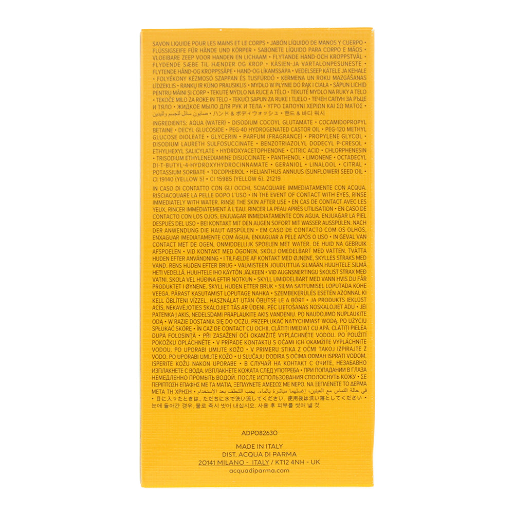 Acqua Di Parma Buongiorno Shower Gel 300ml - Ingredients