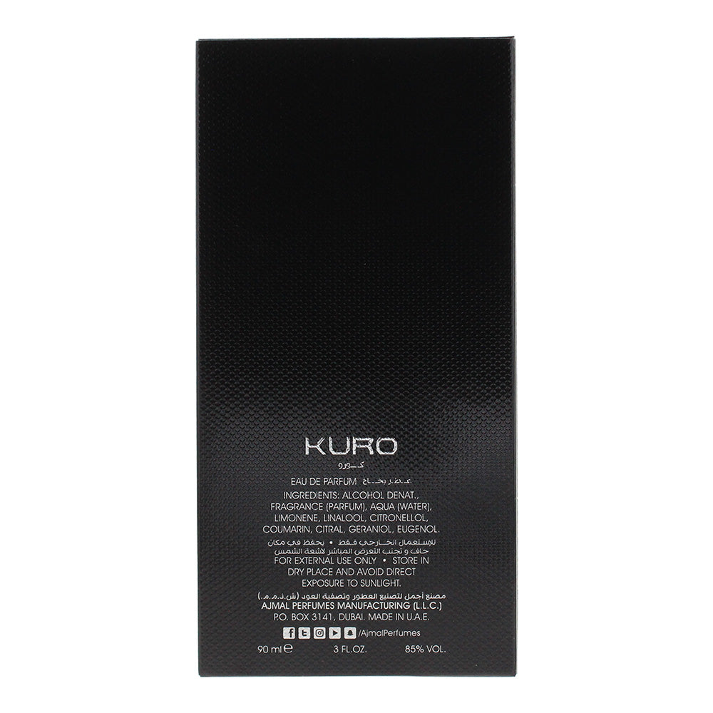 Ajmal Kuro Eau de Parfum 90ml - Ingredients